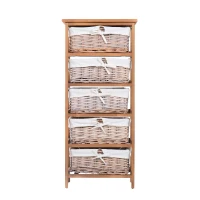 HomCom Wicker Five Drawer Home Storage Unit(m-2)