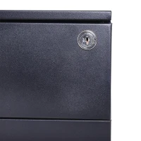 Vinsetto 24" Metal 3 Drawer Locking Under Desk Filing Cabinet On Wheels - Black(m-8)