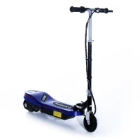 Aosom Blue High-Powered 120W Motorized Kids Folding Electric Scooter with LED Lights(m-1)