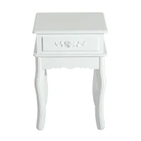 HomCom 24" Wood Living Room End Side Table with Storage Drawer - White(m-2)