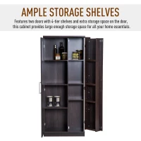 HOMCOM 72" Wood Free Standing Kitchen Pantry Organizer Storage Cabinet - Espresso(m-4)