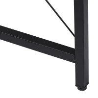 HOMCOM Wood Metal Modern L Shaped Corner Computer Desk - Black(m-8)