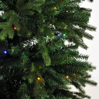 HomCom 6.9' PVC Needles Rotating Prelit Artificial Pine Christmas Tree - Green(m-16)