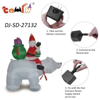 COMIN 6 Foot Tall Garden Inflatable Polar Bear & Santa (can shake)(m-9)