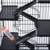 Pawhut 52" 6 Level Indoor Small Animal Cage Hutch - Black(m-7)