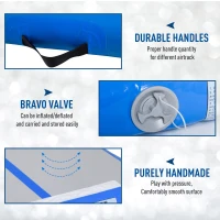 Soozier Gym Exercise Mat 10’ Air Track - Light Grey/Blue(m-5)