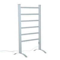HomCom 6-Bar Bathroom Freestanding Aluminum Electric Heated Towel Warmer Drying Hanger Rack(m-5)