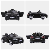 Aosom 6V Audi TT RS Kids Outdoor Electric Sports Car Luxury Ride On Vehicle Toy One Seat with Remote Control - Black(m-8)