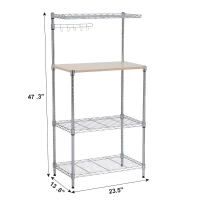 HomCom 47" Bakers Rack Organizer Kitchen Prep Station with Cutting Board(m-7)