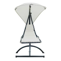 Outsunny Outdoor Hanging Sky Swing Chair with Stand – Cream(m-6)