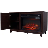 HOMCOM Electric Fireplace TV Stand for TV Up to 50" Wooden Media TV Stand Fireplace(m-7)