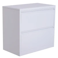 Vinsetto 2 Drawer File Cabinet Metal Storage Chest Home Office - White(m-5)