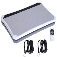 Soozier Fitness Standing Vibration Platform Machine with Resistance Bands(m-3)