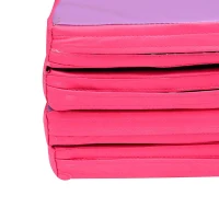 Soozier 6' x 4' x 2" PU Leather Folding Gymnastics/ Martial Arts Mat - Pink and Purple(m-6)
