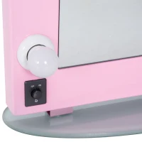 HOMCOM 20" x 26" Aluminum Alloy 26” Dimmable Illuminated Hollywood Style Vanity Mirror Mounted Home with 12 LED Bulbs - Pink(m-10)