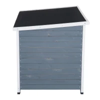 PawHut 46” x 31” Wooden Rustic Outdoor Elevated Dog House With Hinged Roof(m-7)