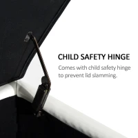 HomCom 42” Rectangular Faux Leather Storage Ottoman Bench with Tray - Cream White(m-8)