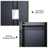 HOMCOM 71" Steel Garage Storage Cabinet Corner Cabinet with Adjustable Shelves Room Bookshelf - Black(m-11)