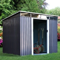 Outsunny 6.4' x 7.8' Steel Outdoor Garden Storage Shed Yard Tool House(m-2)