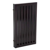 PawHut 36" x 80" Wooden Freestanding 4 Panel Expandable Pet Gate - Rich Espresso(m-6)
