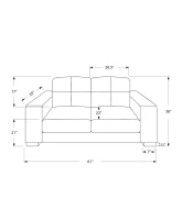 LOVE SEAT - IVORY BONDED LEATHERMON-I-8222IV(m-3)