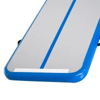 Soozier Inflatable Air Mat 16.5’ Air Track with Pump Light Grey/Blue(m-10)