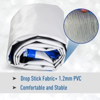 Soozier Inflatable Air Mat 16.5’ Air Track with Pump Light Grey/Blue(m-8)