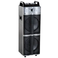 HomCom 37" Portable Remote Control Indoor Outdoor Bluetooth Capable Dual Speaker Stereo with Wheels(m-1)