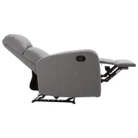 HomCom Linen Fabric Manual Recliner Lounger Chair  with Footrest - Grey(m-1)