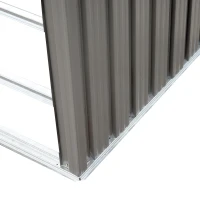 Outsunny 64" Steel Sturdy Firewood Covered Shed Storage Rack - Grey(m-10)