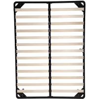 HomCom Full Size Torsion Arched Wood Slat Steel Platform Bed Mattress Frame - Black(m-4)