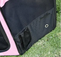 Pawhut 46" Soft Sided Folding Pet Playpen Crate - Pink / Black(m-9)