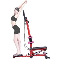Soozier Twist Stepper Aerobic Cardio Exercise Machine LCD Screen with Dumbbells(m-2)