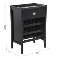 HomCom 33" 15 Bottle Floor Wine Rack Storage Cabinet - Black(m-4)