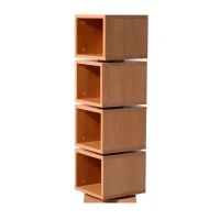 HomCom 4-Tier Rotating Cube Media Tower - Beech Wood(m-4)