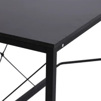 HOMCOM Wood Metal Modern L Shaped Corner Computer Desk - Black(m-6)