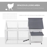 PawHut 48" Wood Outdoor Chicken Coop House with Nesting Box(m-4)