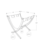 Monarch PU Leather Sling Chrome Metal Framed Magazine Storage Rack - Dark Brown Finish(m-4)