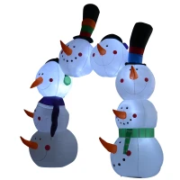 HOMCOM 9’ Outdoor Lawn Inflatable Inflatable Christmas Arch - Smiling Snowmen(m-2)