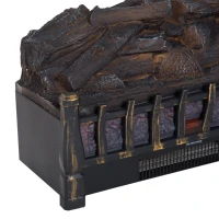 HOMCOM 5200 BTU 750W/1500W Electric Log Set Heater with Realistic Ember Bed - Black(m-9)