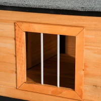 PawHut 67" Large Wooden Cabin Style Elevated Indoor and Outdoor Pet Dog House Kennel with Porch(m-7)