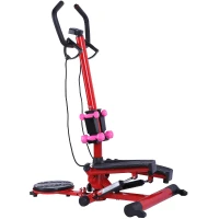 Soozier Twist Stepper Aerobic Cardio Exercise Machine LCD Screen with Dumbbells(m-1)