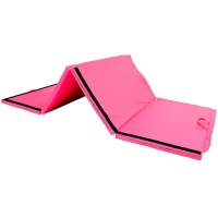 Soozier 6' x 4' x 2" PU Leather Folding Gymnastics/ Martial Arts Mat - Pink and Purple(m-3)