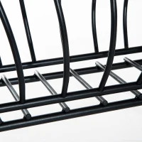 HomCom Metal Magazine Rack End Table w/ Glass Top - Black Glass Top(m-7)