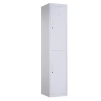 Vinsetto 71" 2 Tier Freestanding Steel Metal Lockable Employee Wall Locker Storage Cabinet - White(m-6)