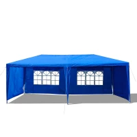 Outsunny 10' x 20'  Outdoor  Gazebo Canopy Party Tent with 4 Removable Sidewalls - Blue(m-3)