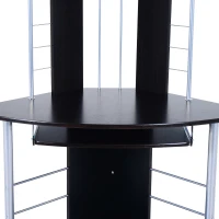 HomCom 45" Arch Tower Corner Computer Desk with Hutch- Walnut(m-5)