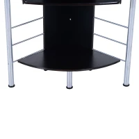 HomCom 45" Arch Tower Corner Computer Desk with Hutch- Walnut(m-6)
