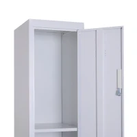 Vinsetto 71" 2 Tier Freestanding Steel Metal Lockable Employee Wall Locker Storage Cabinet - White(m-12)