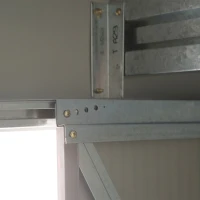 Outsunny 7' x 4' Outdoor Metal Garden Storage Shed with Sloped Roof - Gray/White(m-12)